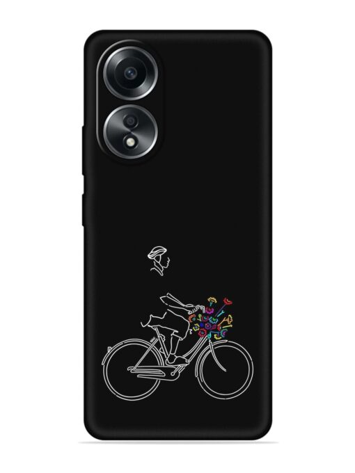 Minimalist Cycle Art Embossed Soft Silicone Case for Oppo A58 Zapvi