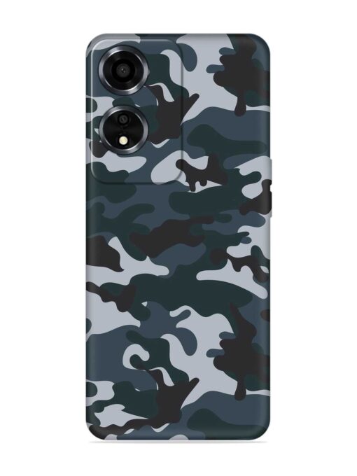 Dark Blue Army Military Art Embossed Soft Silicone Case for Oppo A59 (5G) Zapvi