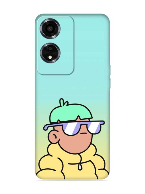 Doodles Cool Character Embossed Soft Silicone Case for Oppo A59 (5G) Zapvi