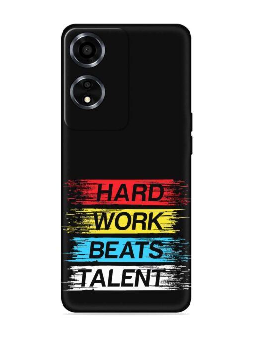 Hard Work Beats Embossed Soft Silicone Case for Oppo A59 (5G) Zapvi