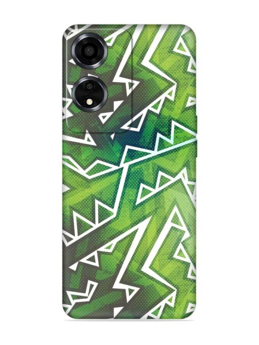 Green Graffiti Seamless Embossed Soft Silicone Case for Oppo A59 (5G) Zapvi