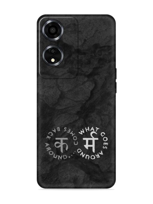 Karma Hindi Word Embossed Soft Silicone Case for Oppo A59 (5G) Zapvi