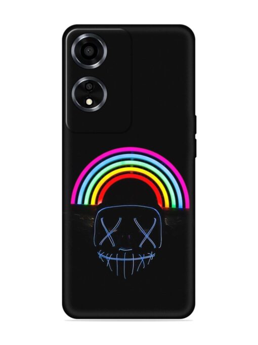 Mask Rainbow Embossed Soft Silicone Case for Oppo A59 (5G) Zapvi