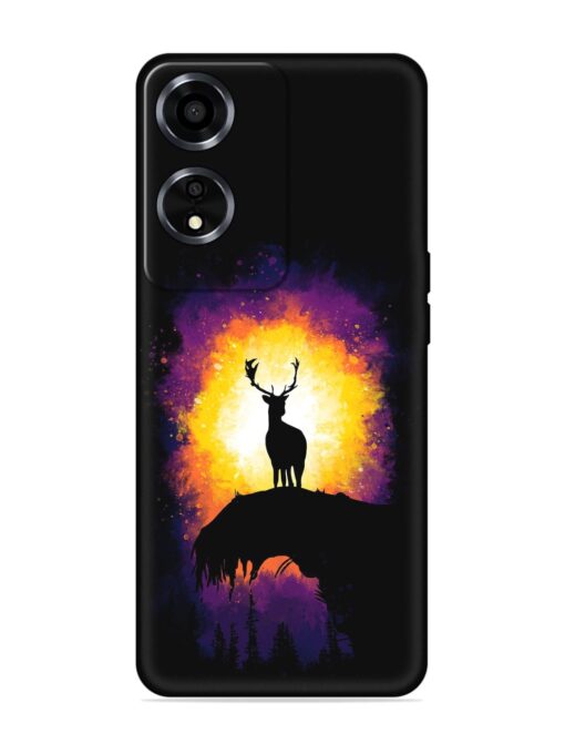 Elk Animal Art Embossed Soft Silicone Case for Oppo A59 (5G) Zapvi