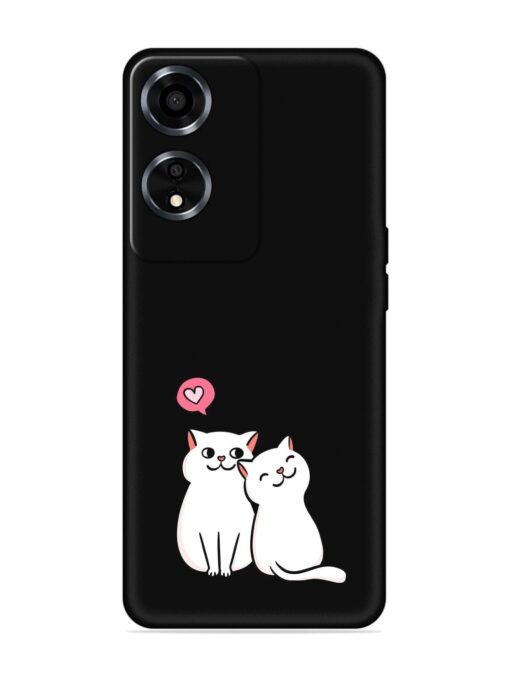 Cute Loving Cats Embossed Soft Silicone Case for Oppo A59 (5G) Zapvi