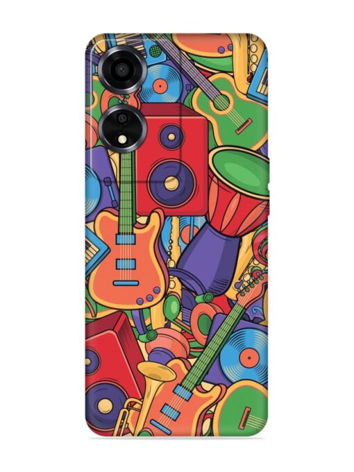 Colorful Music Art Embossed Soft Silicone Case for Oppo A59 (5G) Zapvi