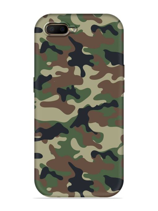 Army Military Camouflage Dark Green Embossed Soft Silicone Case for Oppo A5S Zapvi