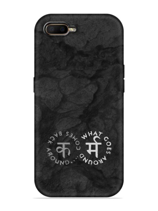 Karma Hindi Word Embossed Soft Silicone Case for Oppo A5S Zapvi