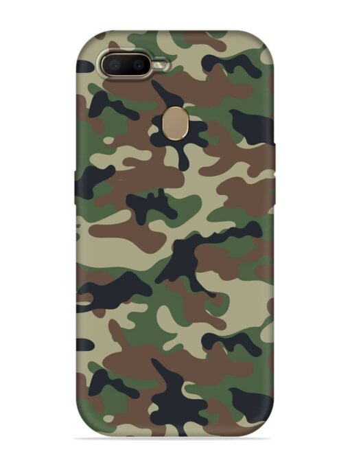 Army Military Camouflage Dark Green Embossed Soft Silicone Case for Oppo A7 Zapvi