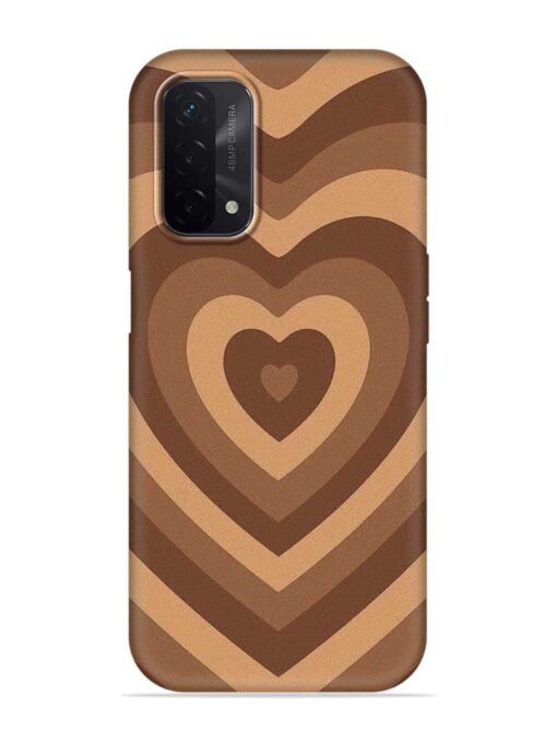 Brown Heart Embossed Soft Silicone Case for Oppo A74 (5G) Zapvi