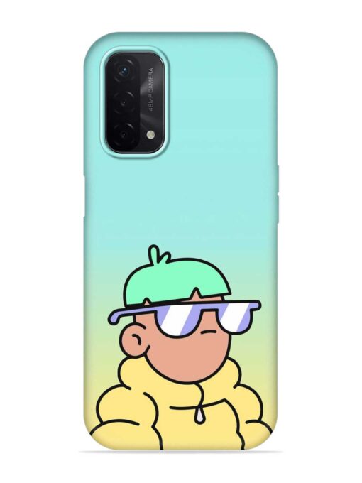 Doodles Cool Character Embossed Soft Silicone Case for Oppo A74 (5G) Zapvi