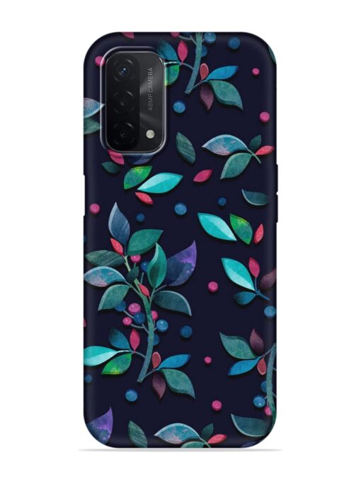 Decorative Watercolor Flower Embossed Soft Silicone Case for Oppo A74 (5G) Zapvi