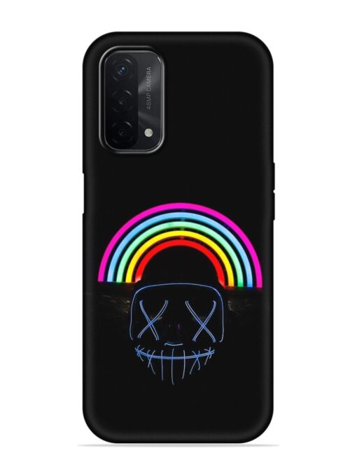 Mask Rainbow Embossed Soft Silicone Case for Oppo A74 (5G) Zapvi