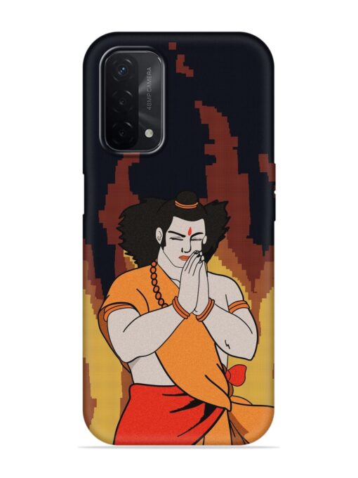 Shree Ram Vector Embossed Soft Silicone Case for Oppo A74 (5G) Zapvi