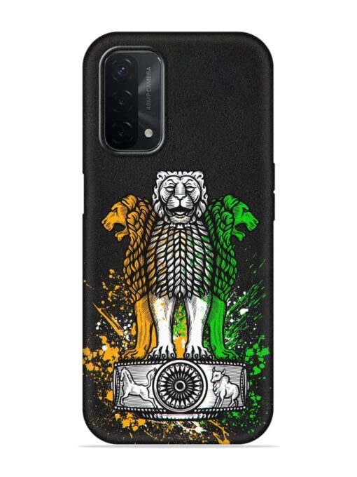 Pillars Of Ashoka Embossed Soft Silicone Case for Oppo A74 (5G) Zapvi