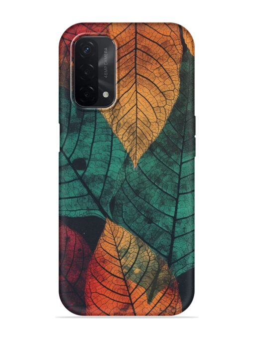 Leaves Artwork Embossed Soft Silicone Case for Oppo A74 (5G) Zapvi