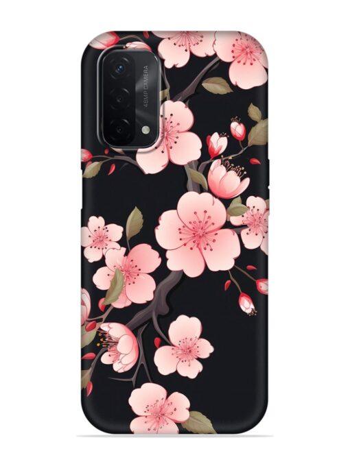 Cherry Blossom Embossed Soft Silicone Case for Oppo A74 (5G) Zapvi