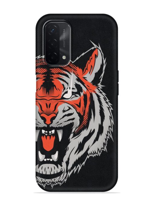 Tiger Aggression Embossed Soft Silicone Case for Oppo A74 (5G) Zapvi