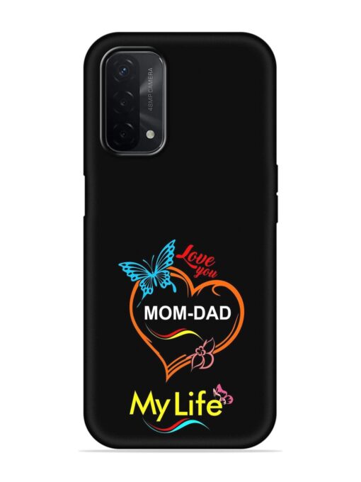 Love You Mom Dad Embossed Soft Silicone Case for Oppo A74 (5G) Zapvi