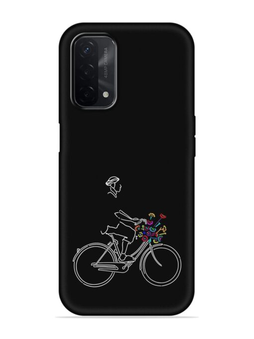 Minimalist Cycle Art Embossed Soft Silicone Case for Oppo A74 (5G) Zapvi