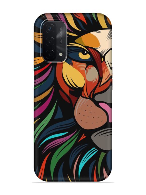 Trippy Lion Art Embossed Soft Silicone Case for Oppo A74 (5G) Zapvi