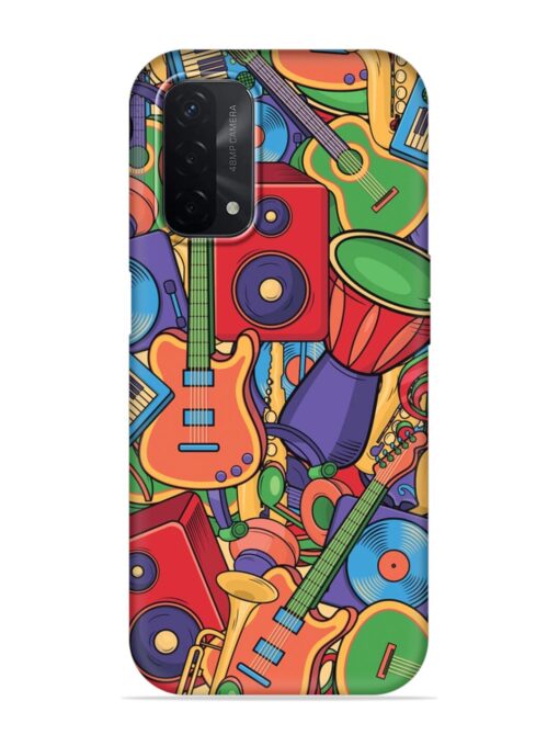 Colorful Music Art Embossed Soft Silicone Case for Oppo A74 (5G) Zapvi