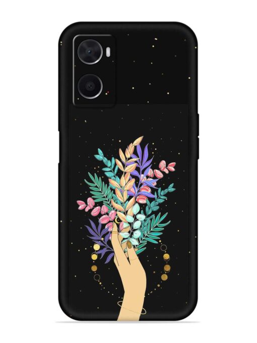 Flower On Hand Embossed Soft Silicone Case for Oppo A76 Zapvi