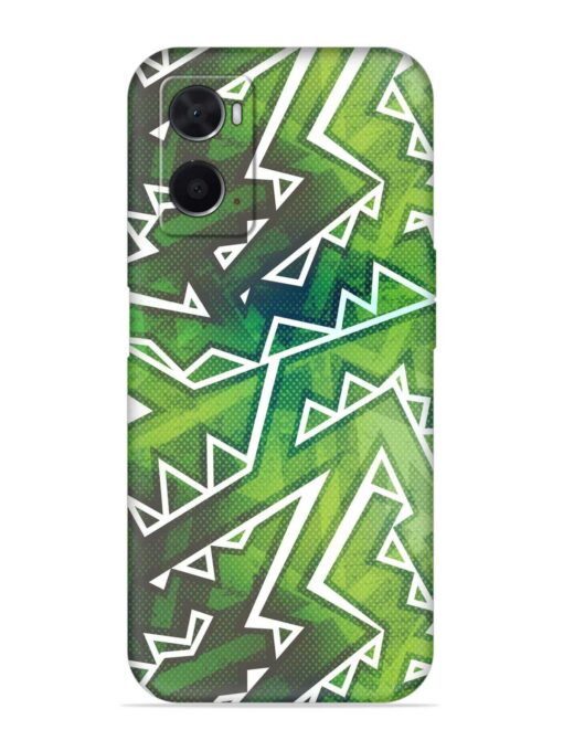 Green Graffiti Seamless Embossed Soft Silicone Case for Oppo A76 Zapvi