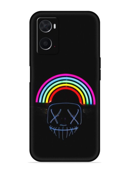 Mask Rainbow Embossed Soft Silicone Case for Oppo A76 Zapvi