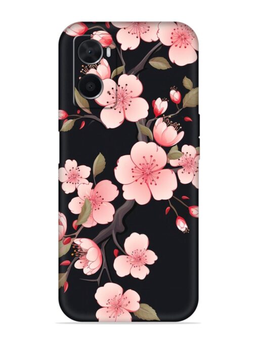 Cherry Blossom Embossed Soft Silicone Case for Oppo A76 Zapvi