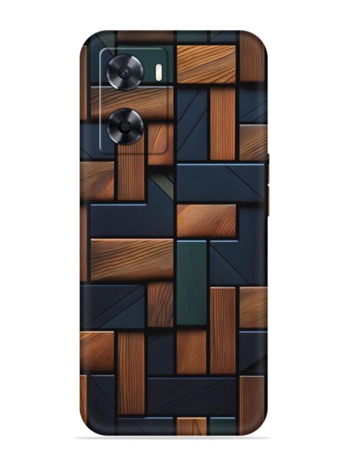 Wooden Background Cubes Embossed Soft Silicone Case for Oppo A77S Zapvi