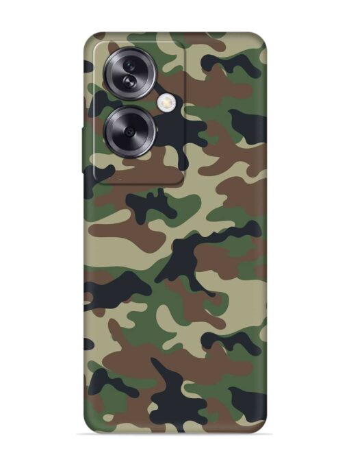 Army Military Camouflage Dark Green Embossed Soft Silicone Case for Oppo A79 (5G) Zapvi