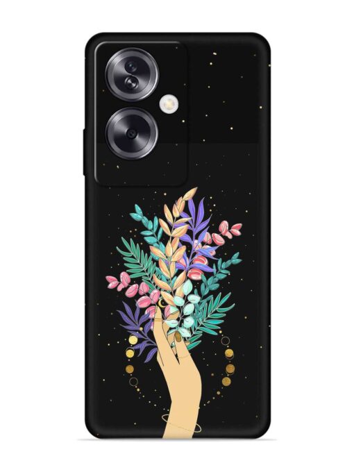 Flower On Hand Embossed Soft Silicone Case for Oppo A79 (5G) Zapvi