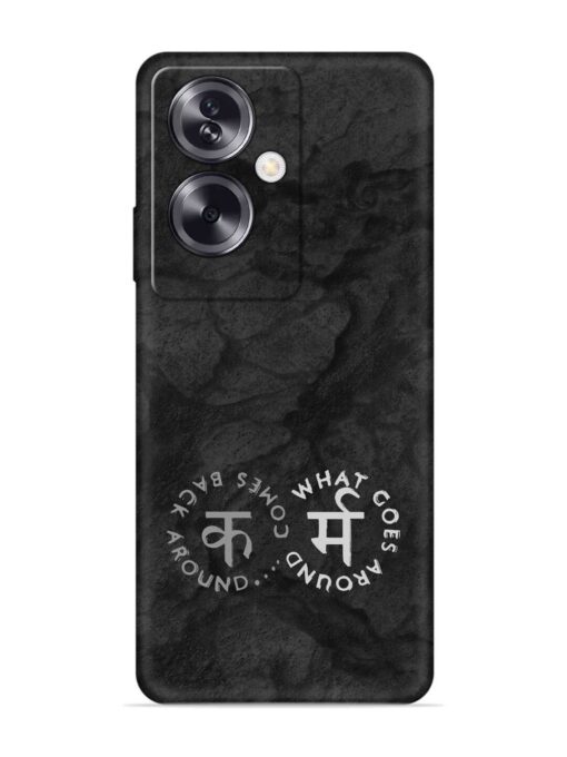 Karma Hindi Word Embossed Soft Silicone Case for Oppo A79 (5G) Zapvi