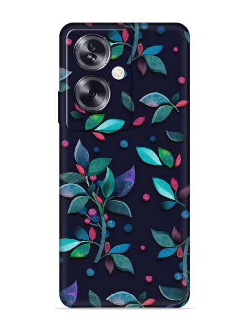 Decorative Watercolor Flower Embossed Soft Silicone Case for Oppo A79 (5G) Zapvi