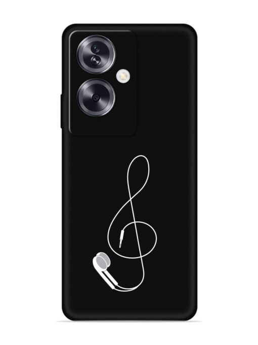 Music Earphone Vector Embossed Soft Silicone Case for Oppo A79 (5G) Zapvi