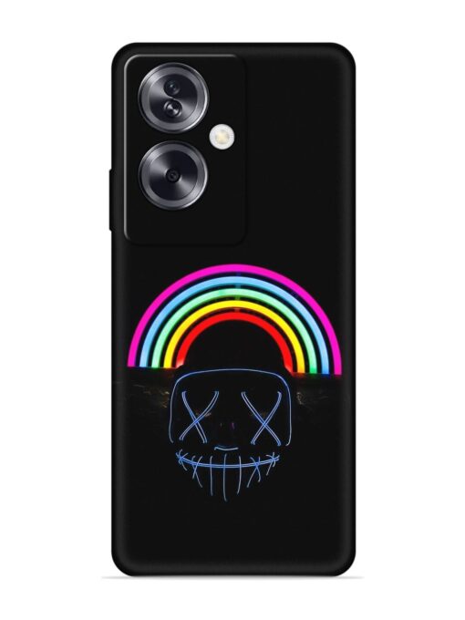 Mask Rainbow Embossed Soft Silicone Case for Oppo A79 (5G) Zapvi