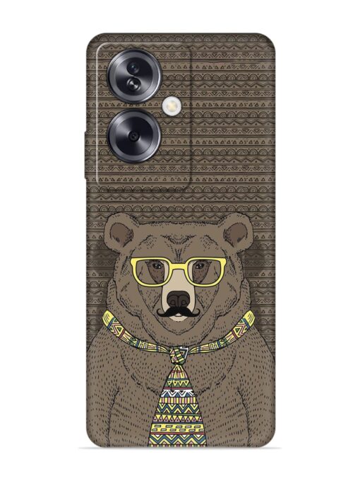 Grizzly Bear Embossed Soft Silicone Case for Oppo A79 (5G) Zapvi