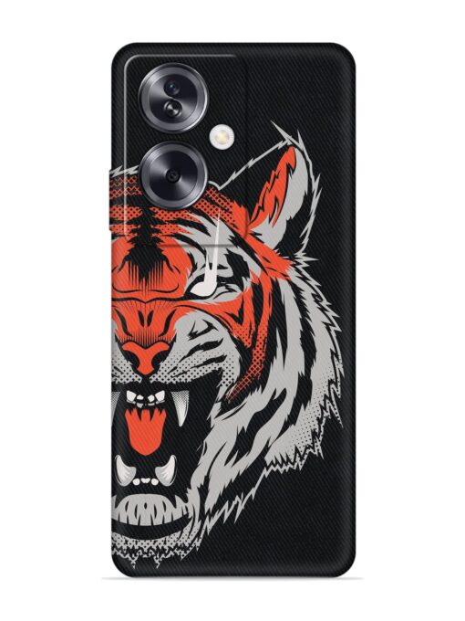 Tiger Aggression Embossed Soft Silicone Case for Oppo A79 (5G) Zapvi