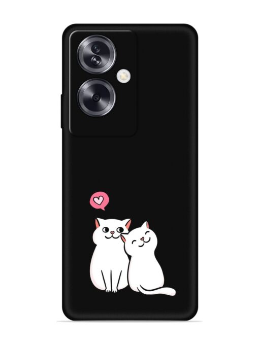 Cute Loving Cats Embossed Soft Silicone Case for Oppo A79 (5G) Zapvi