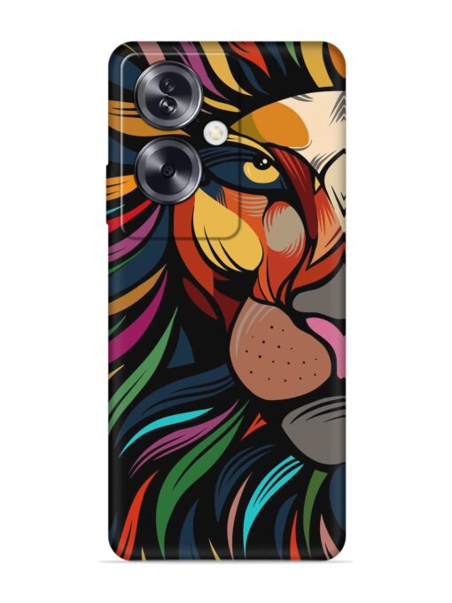 Trippy Lion Art Embossed Soft Silicone Case for Oppo A79 (5G) Zapvi