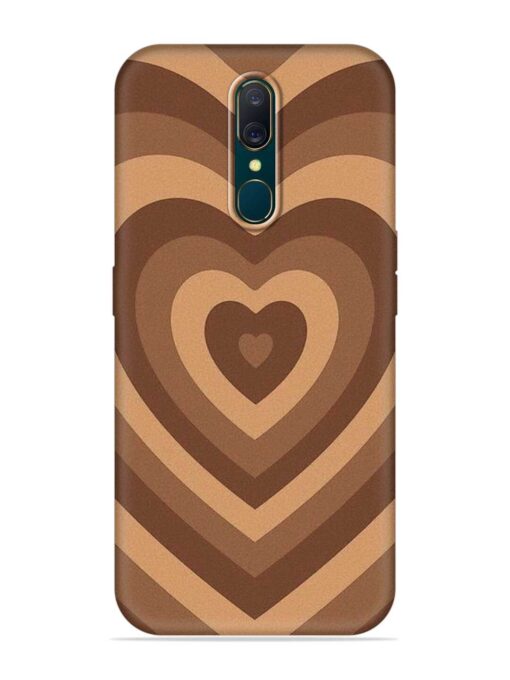 Brown Heart Embossed Soft Silicone Case for Oppo F11 Zapvi