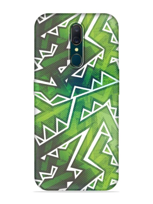 Green Graffiti Seamless Embossed Soft Silicone Case for Oppo F11 Zapvi