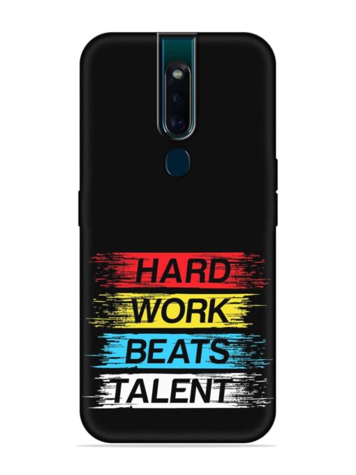 Hard Work Beats Embossed Soft Silicone Case for Oppo F11 Pro Zapvi