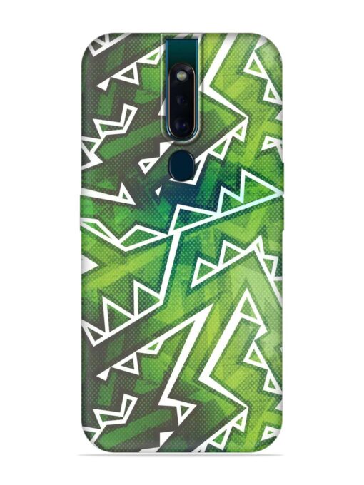 Green Graffiti Seamless Embossed Soft Silicone Case for Oppo F11 Pro Zapvi