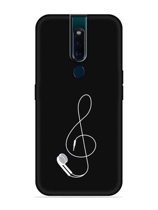 Music Earphone Vector Embossed Soft Silicone Case for Oppo F11 Pro Zapvi