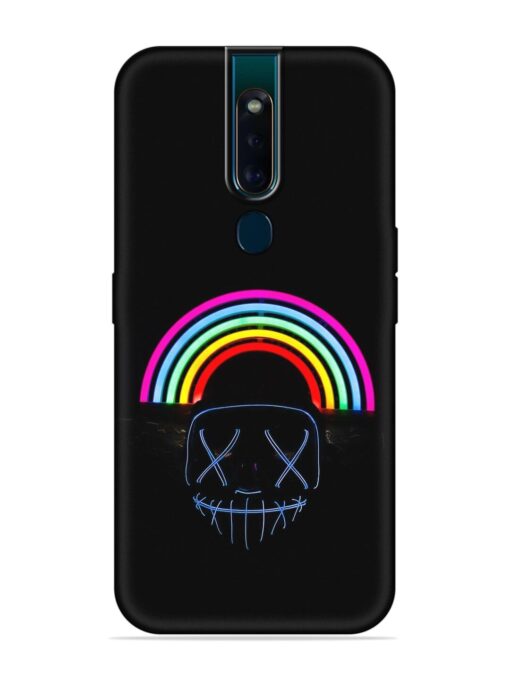 Mask Rainbow Embossed Soft Silicone Case for Oppo F11 Pro Zapvi