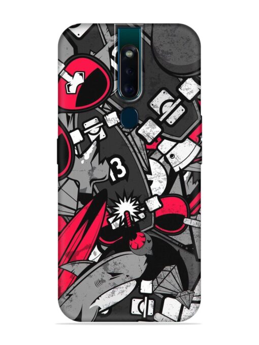 Fictional Doodle Embossed Soft Silicone Case for Oppo F11 Pro Zapvi