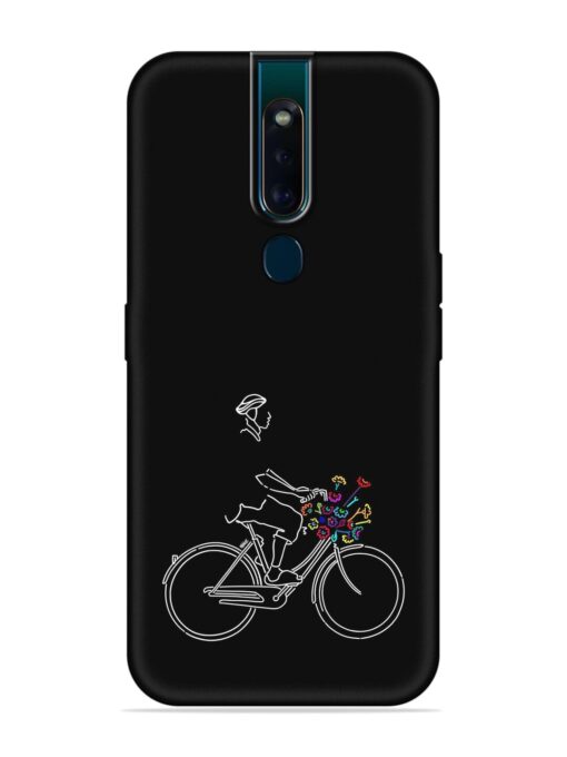 Minimalist Cycle Art Embossed Soft Silicone Case for Oppo F11 Pro Zapvi