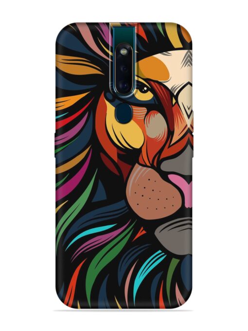 Trippy Lion Art Embossed Soft Silicone Case for Oppo F11 Pro Zapvi